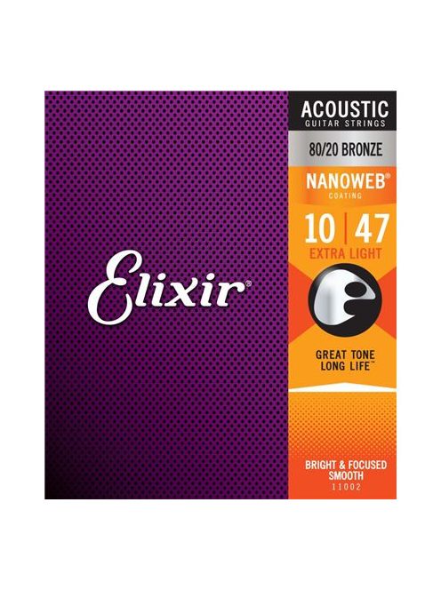 Elixir 80/20 Bronze NanoWeb (11002) 10-47 akusztikus húrkészlet