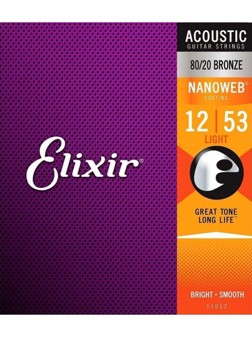 Elixir 80/20 Bronze NanoWeb (11052) 12-53 akusztikus húrkészlet