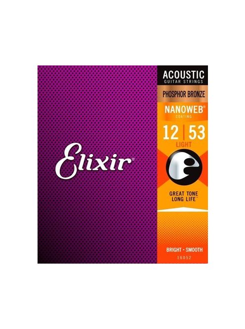 Elixir Phosphor Bronze NanoWeb (16052) 12-53 akusztikus húrkészlet
