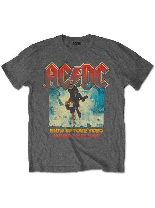 AC/DC Kids T-Shirt: Blow Up Your Video (Charcoal Grey) Unisex Gyerek Póló