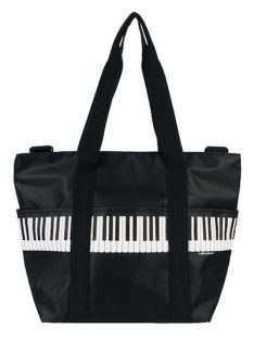   Válltáska ''Pro musica'' zongorabillentyű mintás, fekete