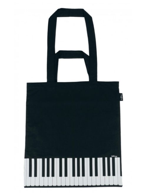 Fekete zongorabillentyű mintás szatyor