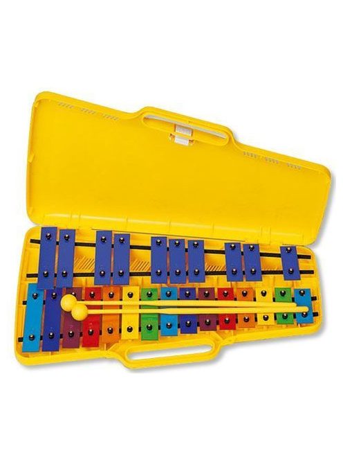 Angel metalofon-színes lamellákkal, műanyag tokban, két ütővel