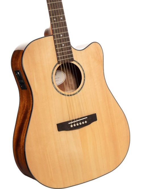 Cort akusztikus gitár elektronikával, cutaway, fényes natúr