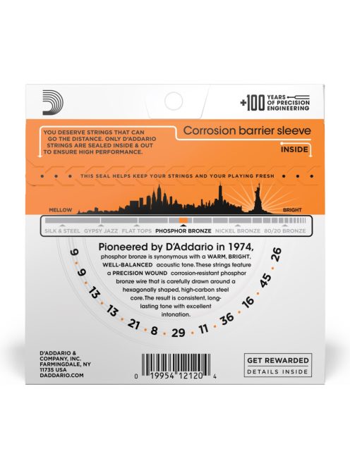 D'Addario phosphor bronze 009-045 -Extra Light 12 húros készlet