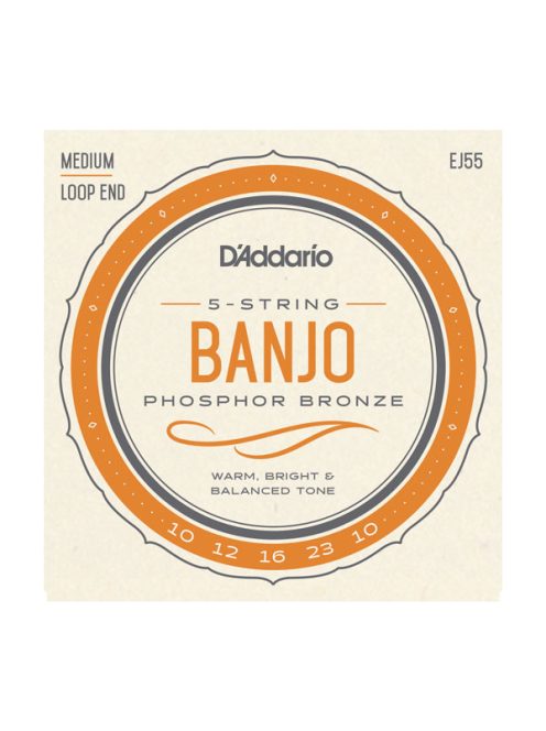 Daddario 5-String Banjo, Phosphor Bronze, Medium