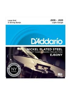 Daddario 5-String Banjo, Nickel, Light, 9-20
