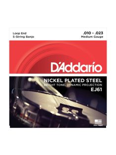 Daddario 5-String Banjo, Nickel, Medium, 10-23