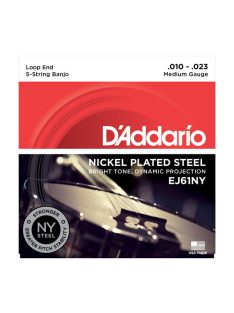 Daddario 5-String Banjo, Nickel, Medium, 10-23