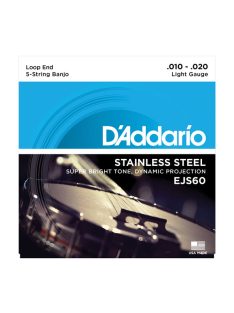 Daddario 5-String Banjo, Stainless Steel, Light, 10-20