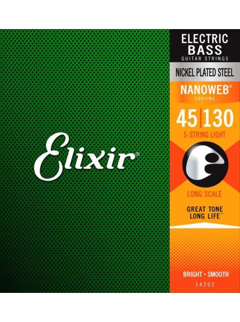 ELIXIR basszusgitár húrkészlet 5 húros basszusgitárra 45-130