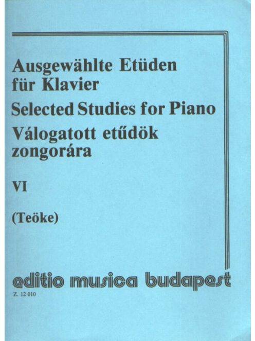 Korányiné Teőke Mariann:  Válogatott etüdök zongorára VI.