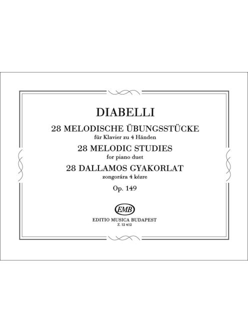 Anton Diabelli: 28 dallamos gyakorlat - négykezes Op.149