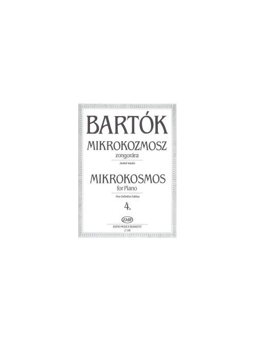 Bartók Béla:  Mikrokozmosz  zongorára 4 (csak az összevont 3-4 es érhető el 20084)