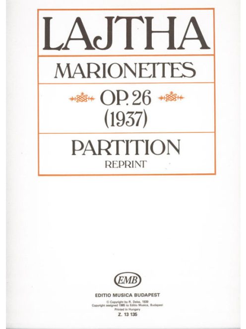 Lajtha László: MARIONETTES Op.26-partitúra
