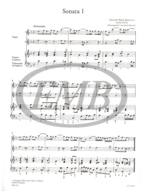 Bononcini, Giovanni Maria: 7 sonate facili