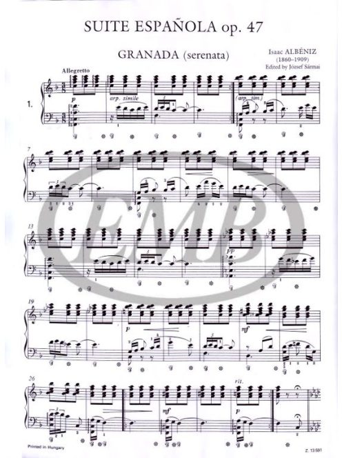 Isaac Albéniz:  Spanyol szvit zongorára Op.47