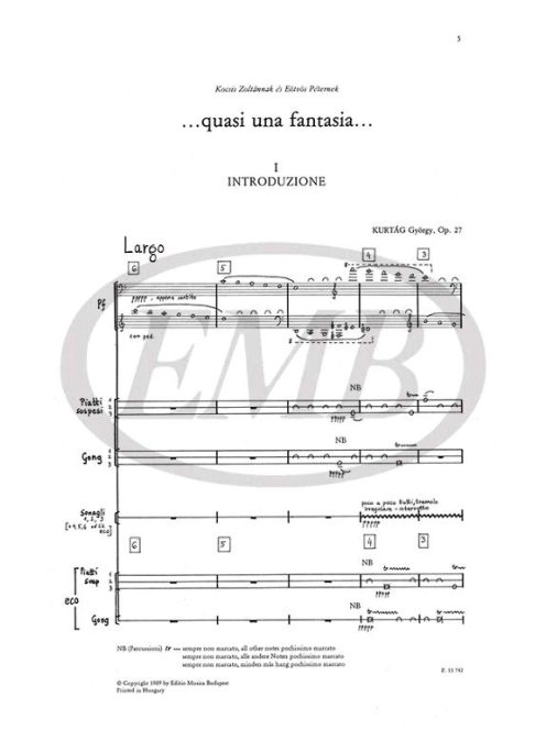 Kurtág György:...quasi una fantasia-Op.27. No.1