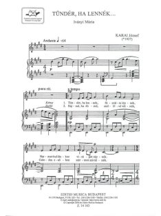   Karai József:  Tündér, ha lennék...-egynemű karra zongorakísérettel