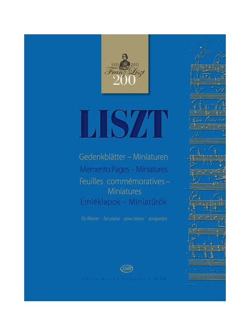 Liszt Ferenc:  Emléklapok-Miniatűrök