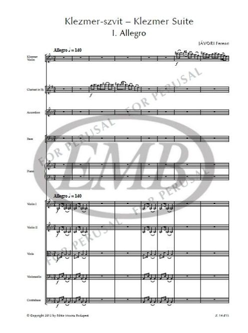 Jávori: Klezmer szvit