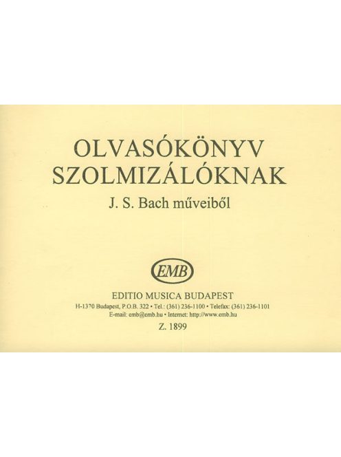 Johann Sebastian Bach: Olvasókönyv a szolmizálóknak