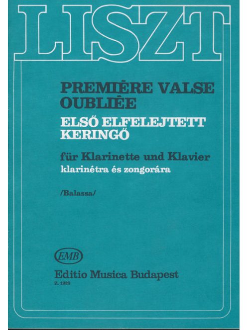 Liszt Ferenc:  Premiere valse oubliée-klarinétre és zongorára