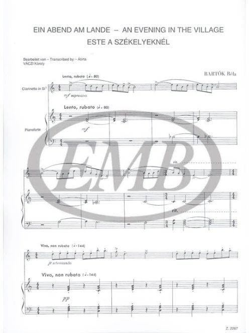 Bartók Béla:  Este a székelyeknél - Tót legények tánca