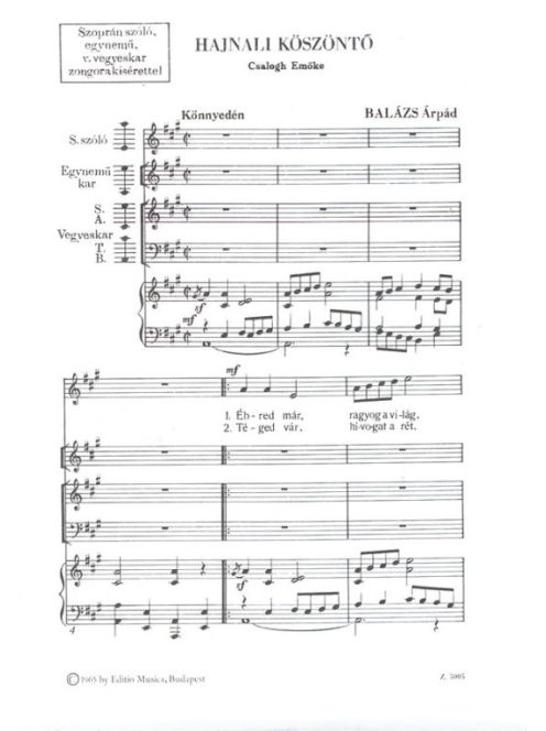 Balázs Árpád: HAJNALI KÖSZÖNTŐ