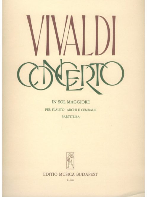 Antonio Vivaldi:  Concerto in sol Maggiore-partitura