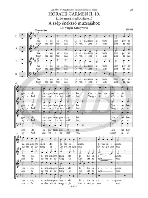 Kodály Zoltán:  Vegyeskarok