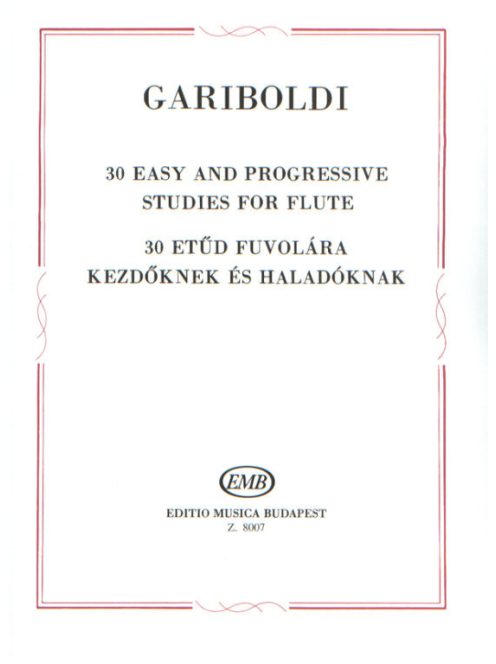 Giuseppe Gariboldi:  30 etűd fuvolára  kezdőknek és haladóknak
