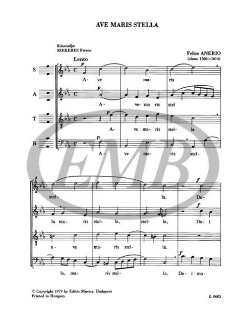 Szekeres Ferenc:  Régi mesterek vegyeskarai 31.sz.