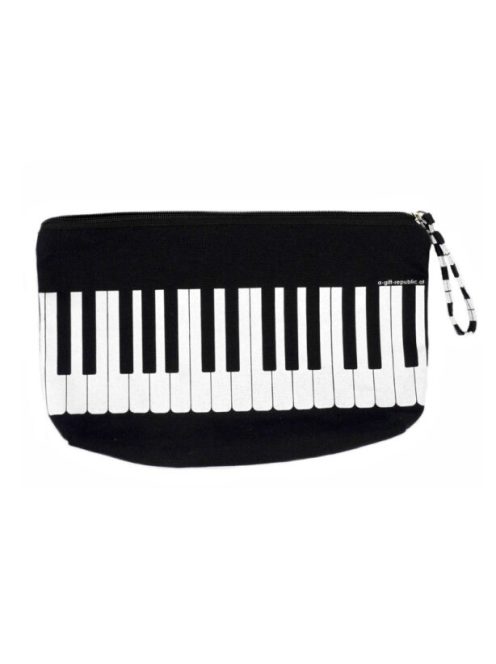 Fekete, zongorabillentyű mintás neszeszer béléssel