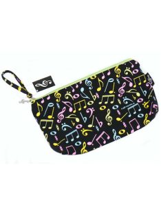 Fekete, színes hangjegy mintás neszeszer béléssel