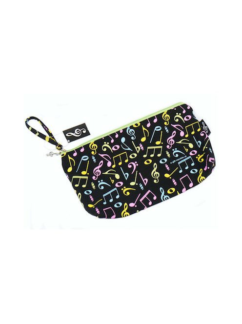 Fekete, színes hangjegy mintás neszeszer béléssel