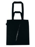 Fekete, ezüst fuvola mintás szatyor