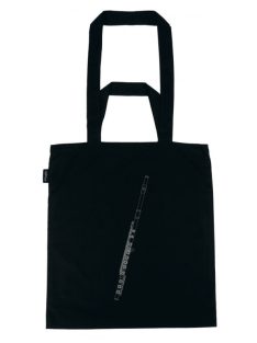 Fekete, ezüst fuvola mintás szatyor