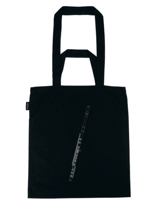 Fekete, ezüst fuvola mintás szatyor