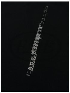 Fekete, ezüst fuvola mintás szatyor