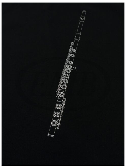 Fekete, ezüst fuvola mintás szatyor