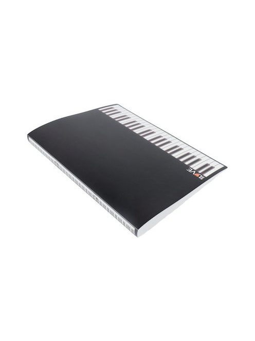 Két gyűrűs, zongorabillentyű mintás mappa