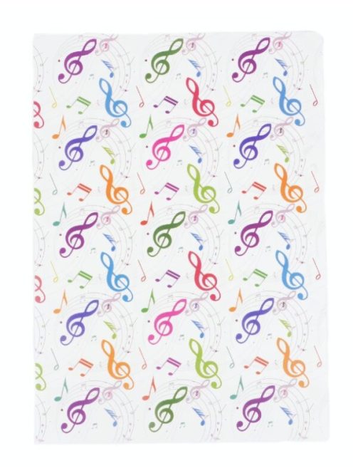 Színes violinkulcs mintás irattartó