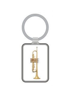 Fém, trombitás kulcstartó