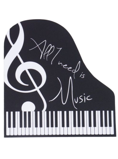 Fekete, zongora alakú egérpad