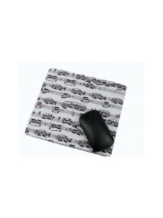 Fehér színű, fekete kottamintás egérpad