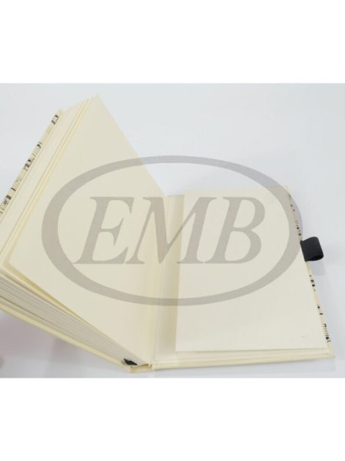 Krém színű, kottamintás notesz