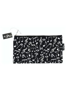 Fekete, hangjegy mintás neszeszer ceruzatartó