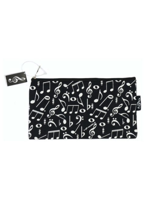 Fekete, hangjegy mintás neszeszer ceruzatartó