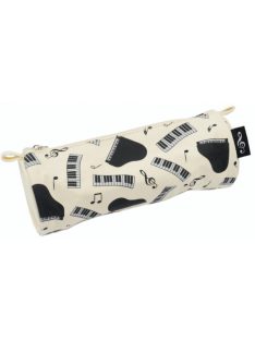 Krém színű zongora mintás, henger alakú tolltartó